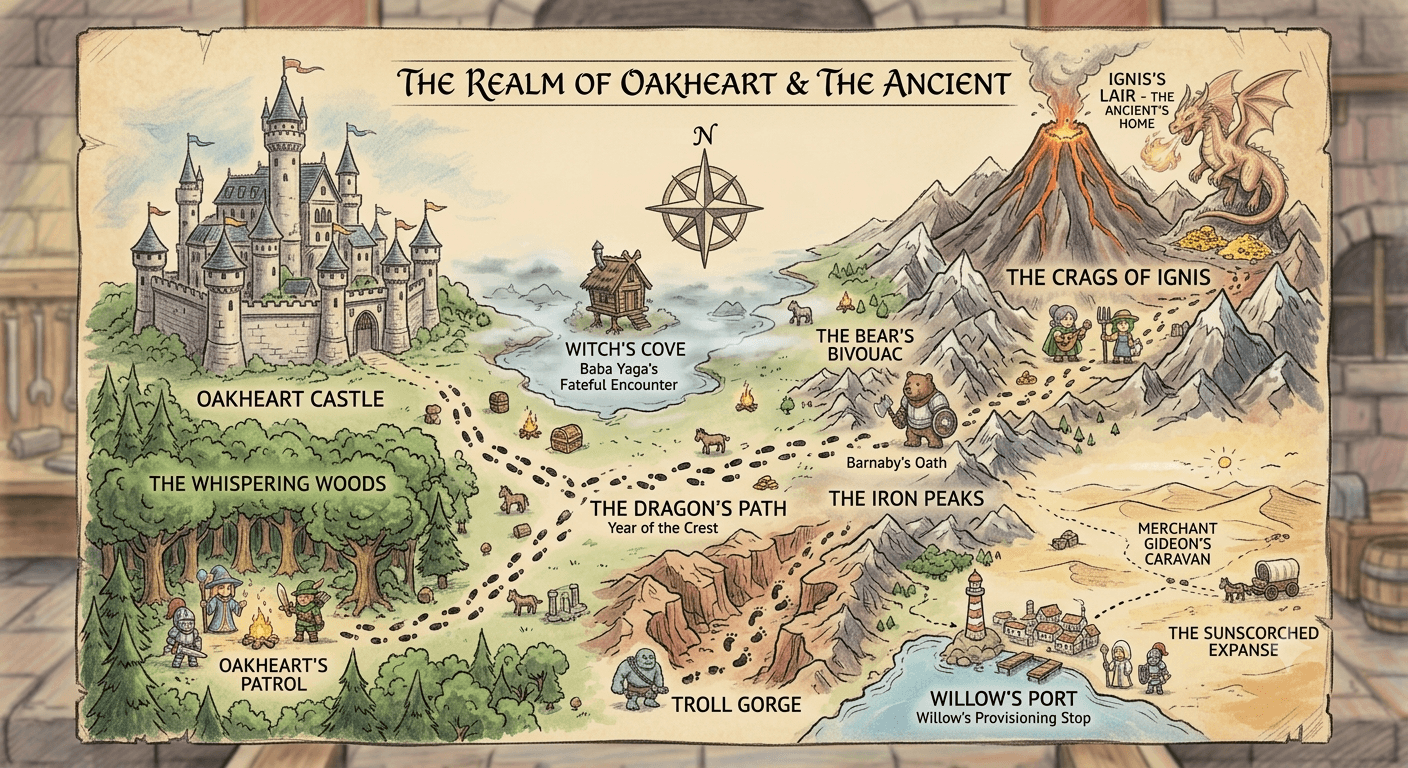 The Realm of Oakheart and the Ancient — the kingdom, illustrated