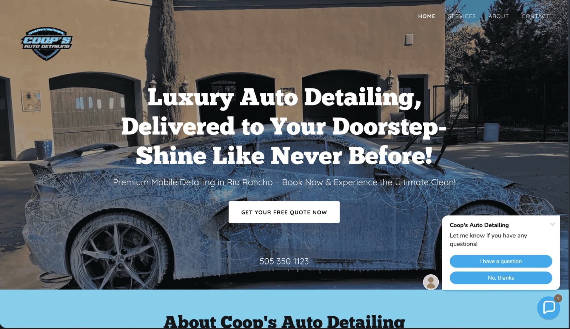 Coop's Auto Detailing — the live site