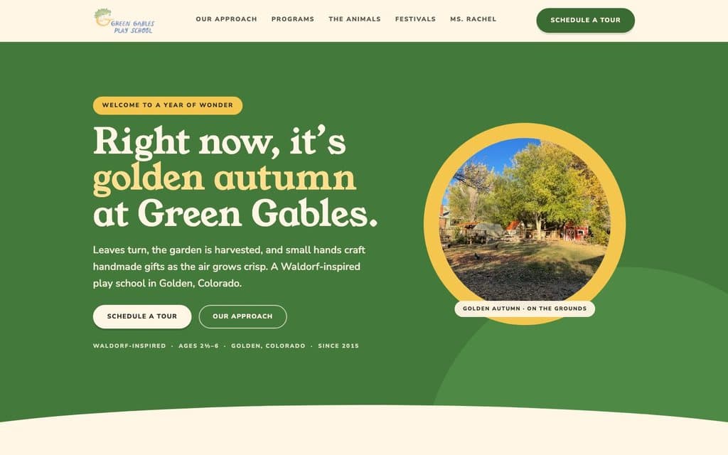 Green Gables Play School — the live site